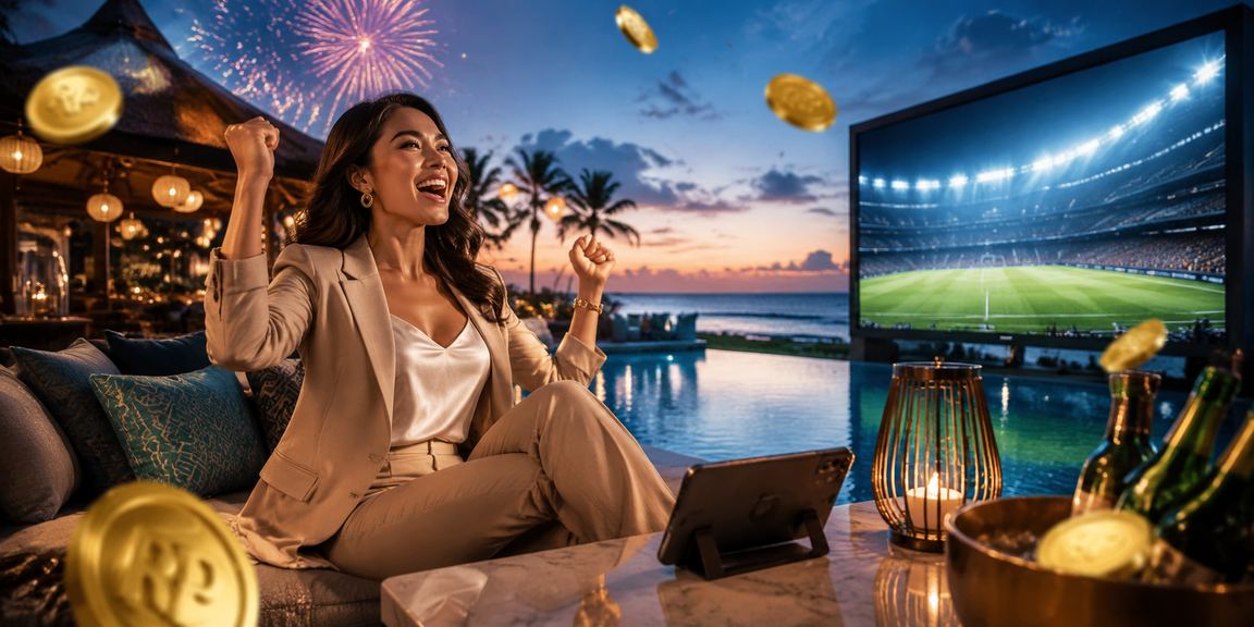 Suasana hiburan casino di tepi pantai dengan suasana malam yang meriah